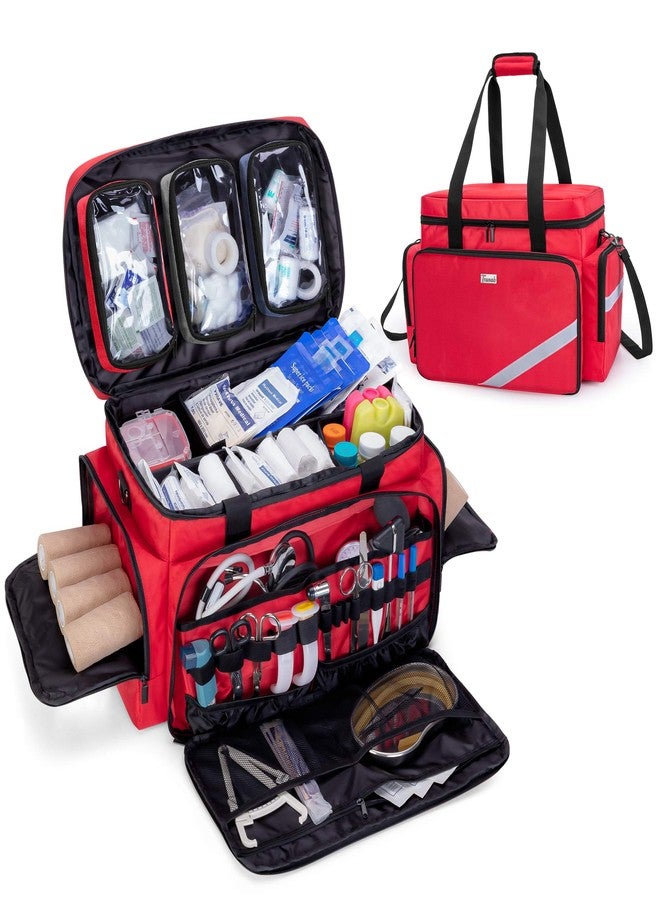 Trunab First Aid Bag Empty, Professional Medical Bag Emergency Responder Trauma Bag with Inner Dividers and No-Slip Bottom, Ideal for EMT, EMS, Paramedics, Bag ONLY - Image 1